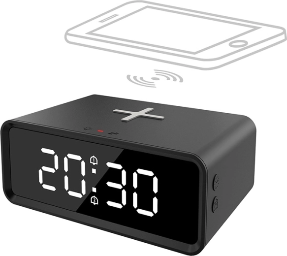 Solight digitálny budík s Qi bezdrôtovou nabíjačkou