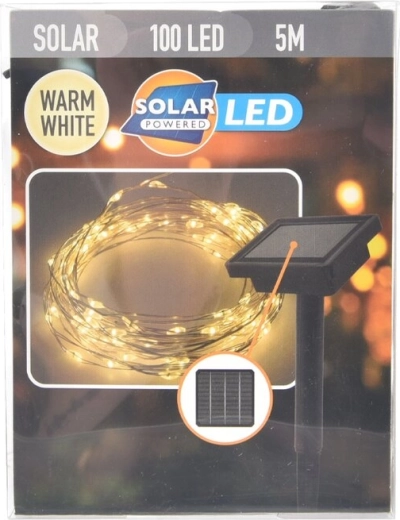 Solárna LED svetelná reťaz 100 LED so žltým svetlom