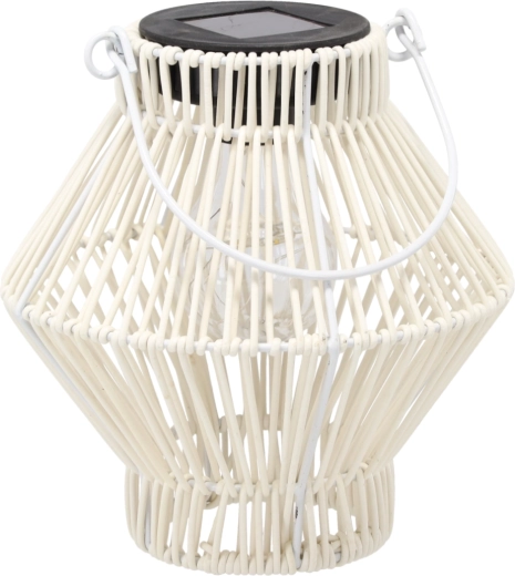 Solárny biely lampión 19 cm s LED