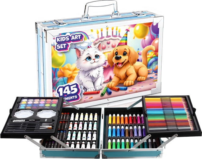 Detská výtvarná súprava Renew Force Pets 145 dielov v kufríku