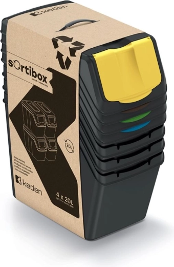 Súprava triediacich košov Sortibox 4×20 l – stohovateľné odpadové koše