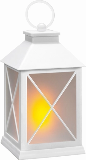 Solight LED vianočná lucerna biela s časovačom