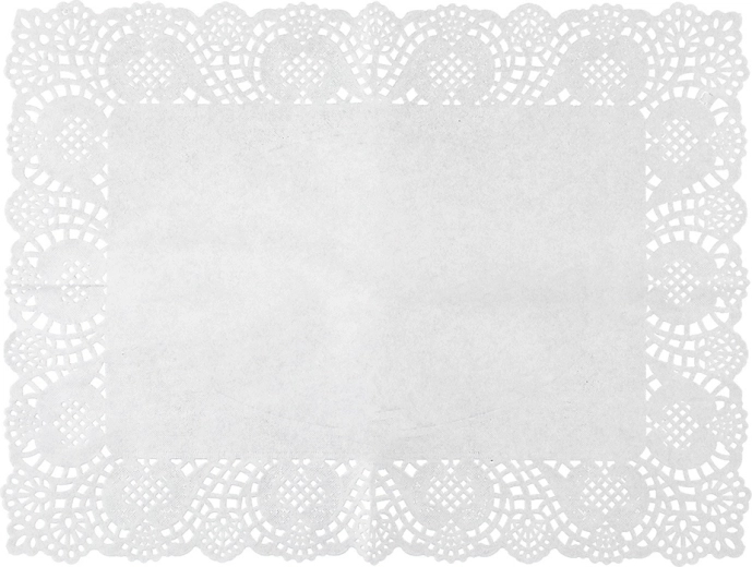 Sada 8 papierových obdĺžnikových obrúskov pod tortu 40 × 30 cm, biela - 8 ks