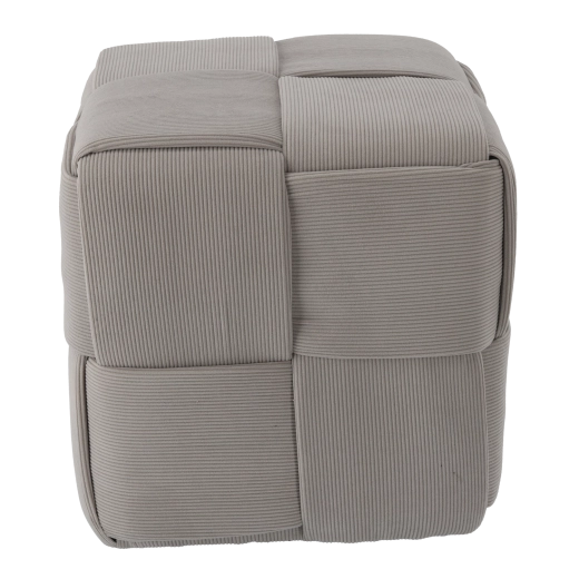 Pletená taburetka v tvare kocky svetlosivá 43 × 43 × 43 cm