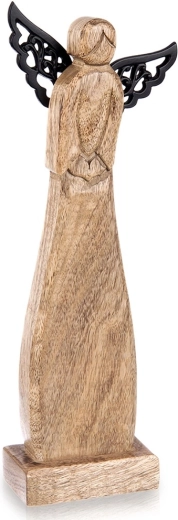 Drevená anjelská figúrka z mangového dreva 34 cm