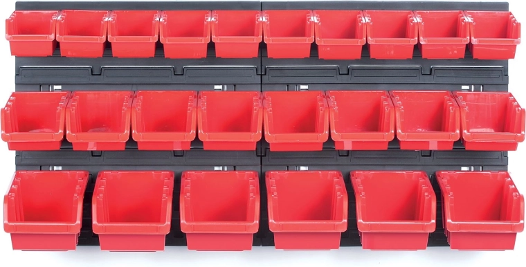 Závesný panel s 24 boxmi na náradie ORDERLINE 800 × 165 × 400 mm
