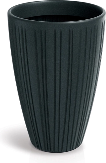 Vysoký rebrovaný kvetináč Fero Round High 48 cm – tmavosivý