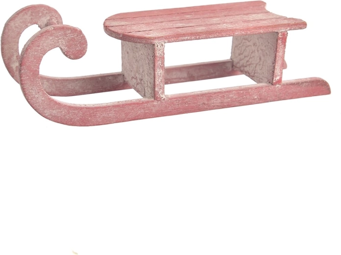 Drevené sánky červené – dekorácia 20 cm
