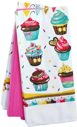 Kuchynské utierky TORO cupcakes, 38 × 64 cm, sada 3 ks
