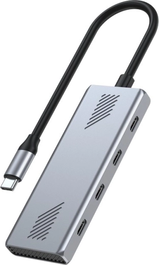 USB‑C hub 4× USB‑C 10 Gb/s, USB 3.2 Gen 2, kovové prevedenie