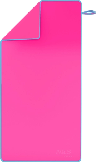 Rýchloschnúci mikrovláknový uterák NILS aqua ružovo-modrý 140 × 70 cm
