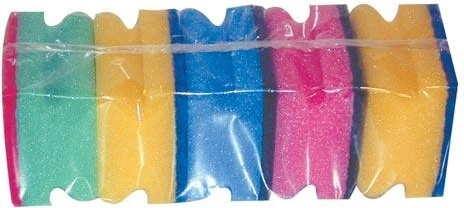 Tvarovaná hubka na riad 8,5 × 7 × 4,5 cm, mix farieb (5 ks)