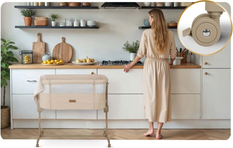 Mobilná a stabilná vďaka 4 kolieskam s brzdami