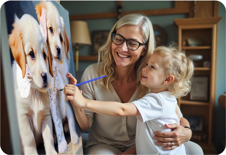 Krok za krokom k dokonalému motívu šteniatok