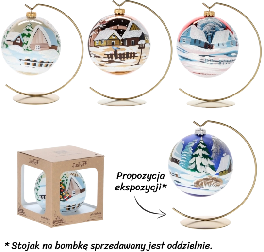 Vianočná guľa s dekorom 120 mm - 1 kus