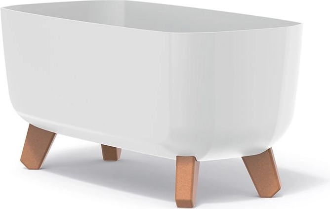 Plastový kvetináč na nožičkách Gracia Case 39 cm biely