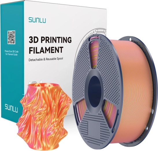 Sunlu PLA+ Silk dvojfarebný filament pre 3D tlač ružová a zlatá