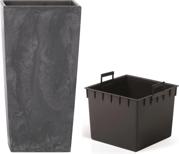 Kvetináč štvorcový betónový efekt antracit URBI SQUARE