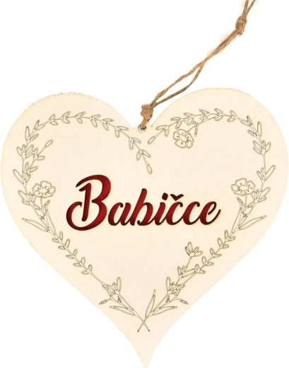 Drevené srdce „Babičke“ 18 × 18 cm