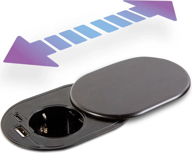 Vstavaná stolová zásuvka s USB-A a USB-C Slide it