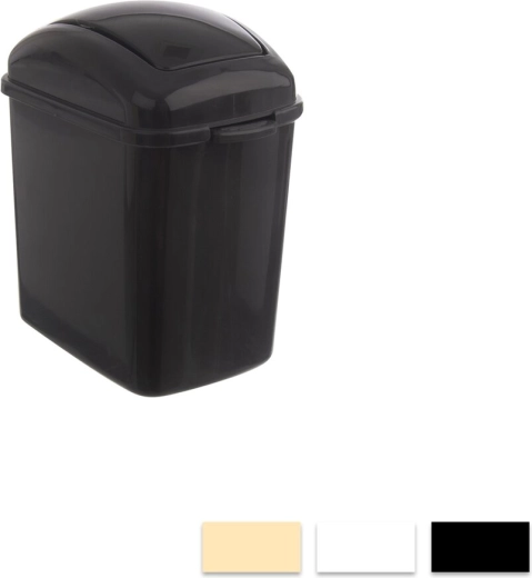 Mini hranatý odpadkový kôš s kolískovým vekom 1,17 l (farebný mix)