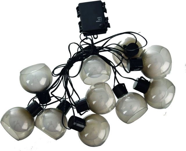 LED svetelná reťaz so sklenenými krytkami, žlté svetlo, 2 m, 10 LED