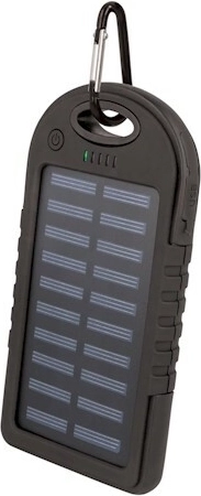 Setty solárna powerbanka 5000 mAh, čierna, IP66 s LED