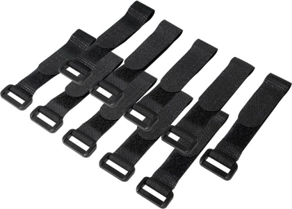 Organizér na káble s páskami na suchý zips, čierne, 15 cm, 10 ks