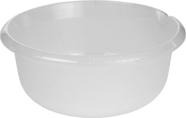Transparentná okrúhla miska s výlevkou 36 cm, 9 l