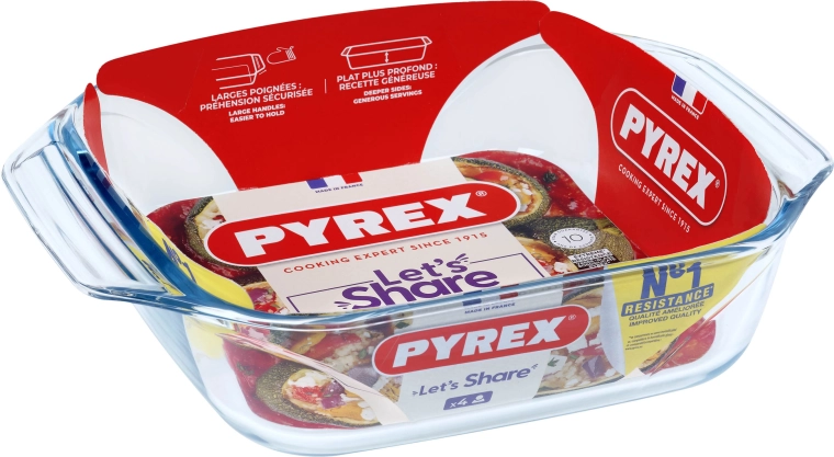 Pyrex sklenený pekáč s úchytmi z borosilikátového skla 29 × 23 cm, 2,4 l