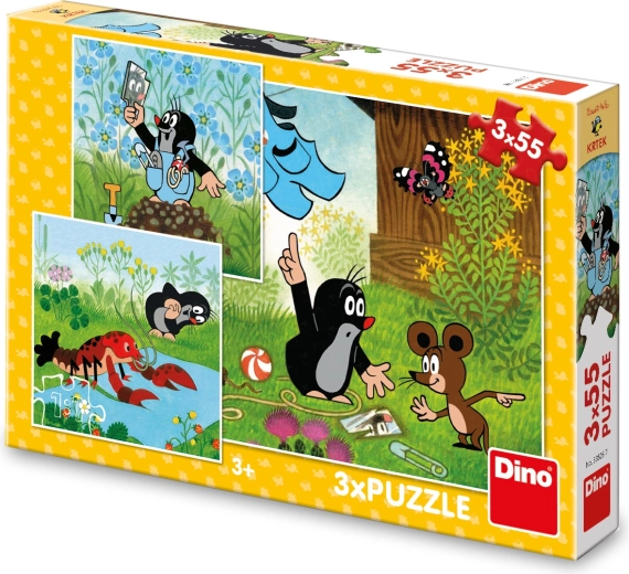 Dino puzzle Krtko a modré nohavice 3×55 dielikov