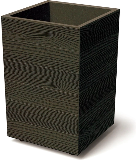 Plastový kvetináč s vložkou a kolieskami Prosperplast Madera Square 38,5 cm, dekor dreva