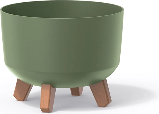 Kvetináč Gracia Standard, zemito zelený, priemer 23,8 cm