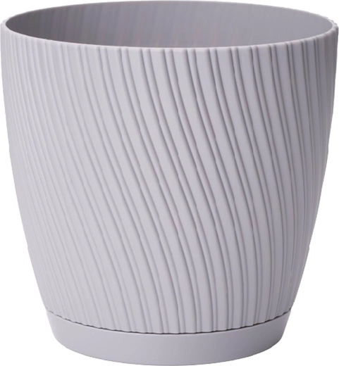 Kvetináč MIKA ECO RECYCLED s miskou 27 cm platina