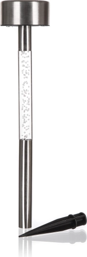 Solárna záhradná lampa Neon z nerezu, priemer 5,5 cm, výška 33 cm