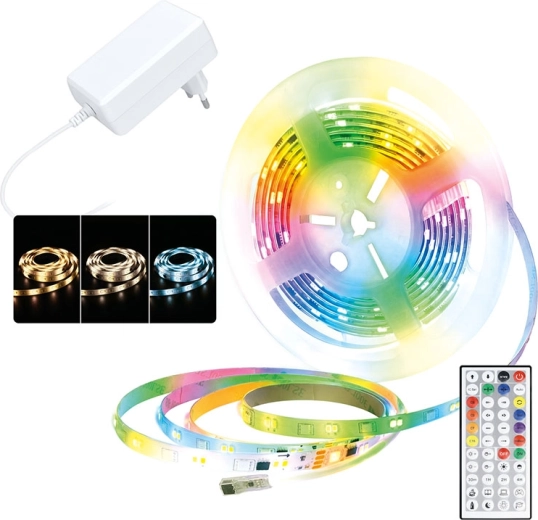Solight LED svetelný pás RGB + 3CCT s diaľkovým ovládačom 5 m