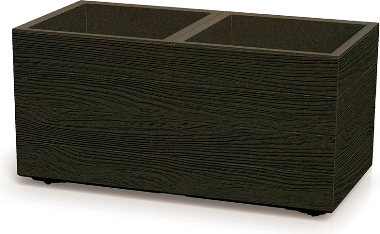 Plastový kvetináč s imitáciou dreva 77 cm, kávový, PROSPERPLAST Madera Case