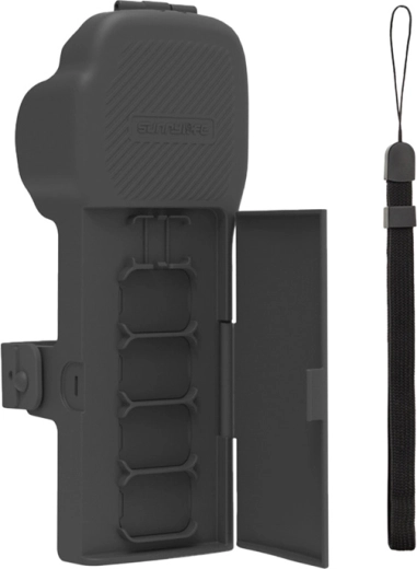 Ochranné puzdro Sunnylife s popruhom a šnúrkou na krk pre DJI Osmo Pocket 3 – sivé