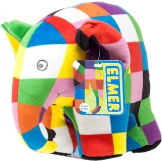 plyšový slon Elmer – farebný kamarát do postieľky 20 cm