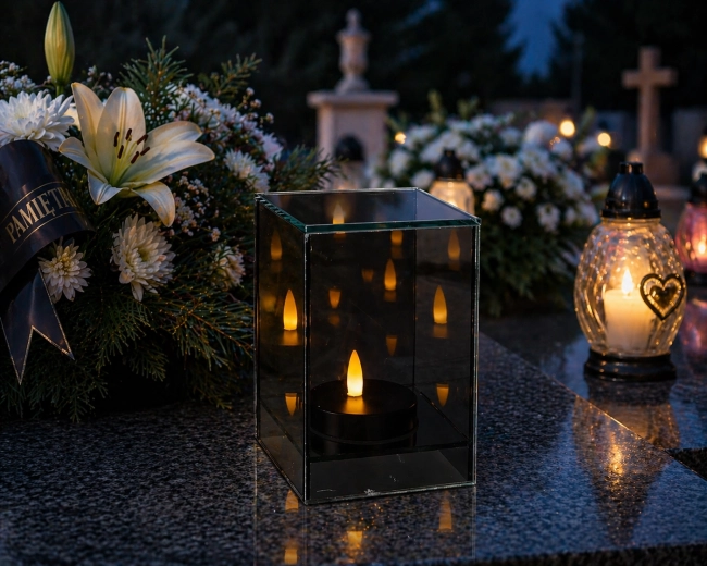 LED lampáš v tvare kocky 10 × 10 × 15 cm