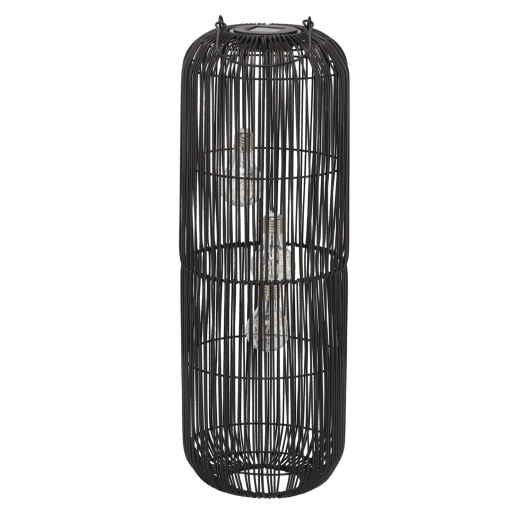 Solárny čierny lampáš 62 cm