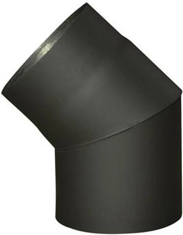 Dymové koleno 150 mm 45° čierne, hrúbka 1,5 mm