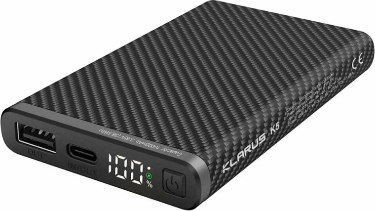 Klarus K5 powerbanka 10000 mAh s rýchlym nabíjaním a LED displejom