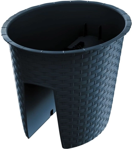 Kvetináč na zábradlie Ratolla Oval 30 cm antracit