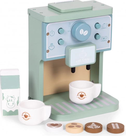 Drevený kávovar pre deti barista set 8 dielov ecotoys