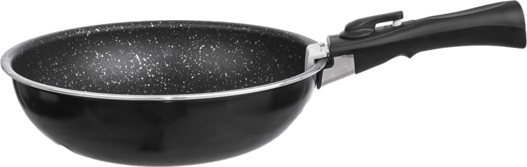 Wok tvar na stir-fry a rýchle premiešavanie