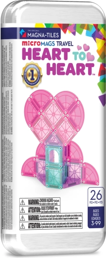 Magnetická stavebnica MAGNA-TILES microMAGS cestovná súprava Heart to Heart, 26 dielikov