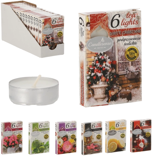 Aromatické čajové sviečky mix vôní 6 ks