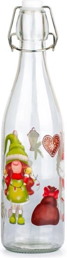 Sklenená fľaša s patentným uzáverom 260 ml s motívom škriatkov