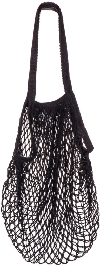 Sieťová nákupná taška PRETTY UP s dlhým uchom, čierna 35 × 35 cm